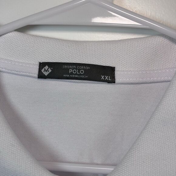 Members Mark Stretch Pique Polo Classic Fit Long Sleeve Shirt Mens XXL White NWT - Picture 3 of 13